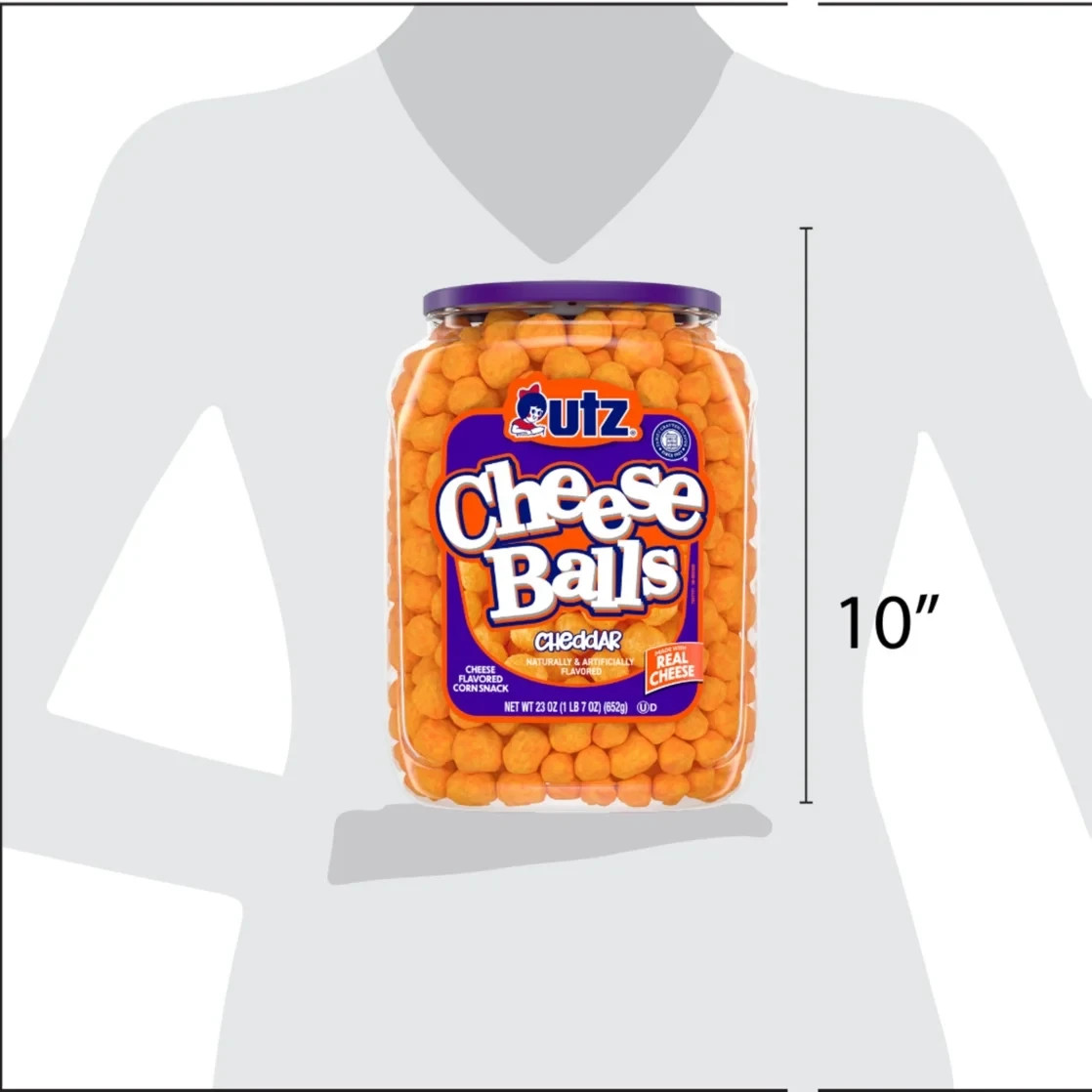 Utz Cheese Balls, 23 oz Barrel. Made With Utz's Signature Family - Pack of 2