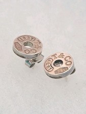 Tiffany  Co Earrings, 9mm 1837 Italy,Stud Sterling Silver