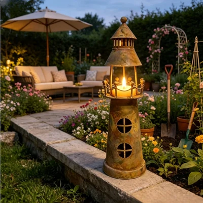 Pour décor de fête côtière bougeoir rustique thème décoration contemporain - Photo 1/4