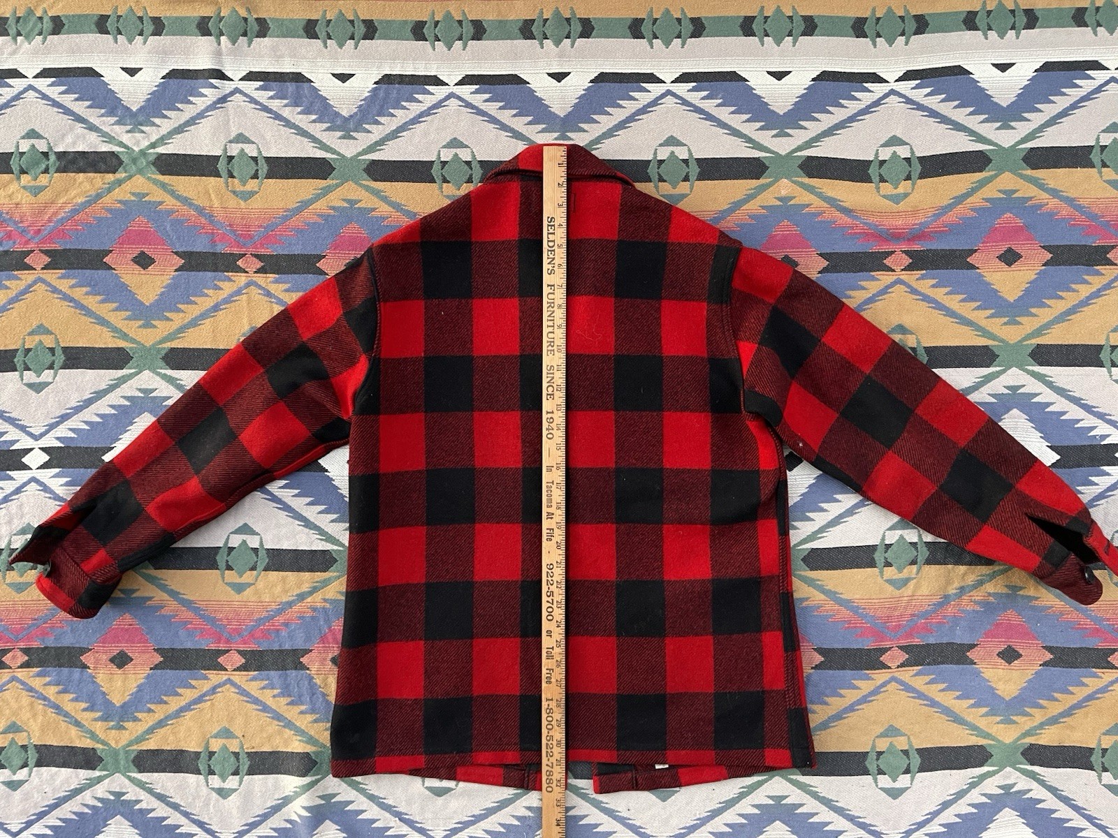 🥃VINTAGE Pendleton Plaid Jacket Medium Red Black… - image 6