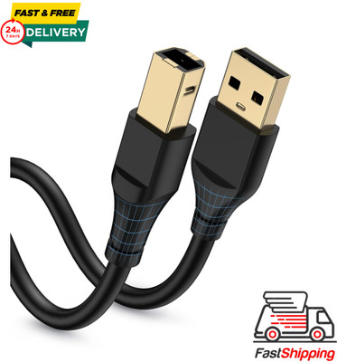 HP Printer Cable 6ft, Square USB A to USB B Cable for Printer/Scanner Epson, HP,