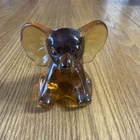 Vintage Fenton Glass Autumn Gold Amber Sitting Elephant