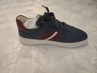 Men's NWB $490 Bally Rebby Sneakers  10 US Navy w/ white soles and logo lace-ups — photo 5