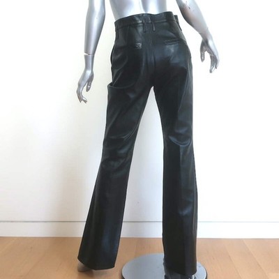 Saint Laurent High Waist Lamb Leather Pants Black Size 38 NEW | eBay