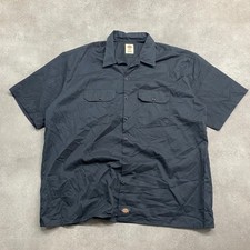 Dickies Work Shirt Mens 2XL Workwear Short Sleeve Button Up, Navy