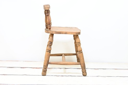 Antique/Vintage 28"H Childs Chair Rustic Turned Wooden Kids Dining Chair - Picture 9 of 13