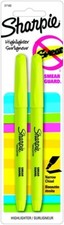 Sharpie Pocket Highlighter Narrow Chisel 2/Pk Fluorescent Yellow School Office