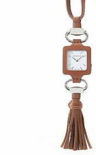Gucci Watch Women's 39" 1932 Swiss Made Quartz Leather Necklace w/ Sleeve NIB