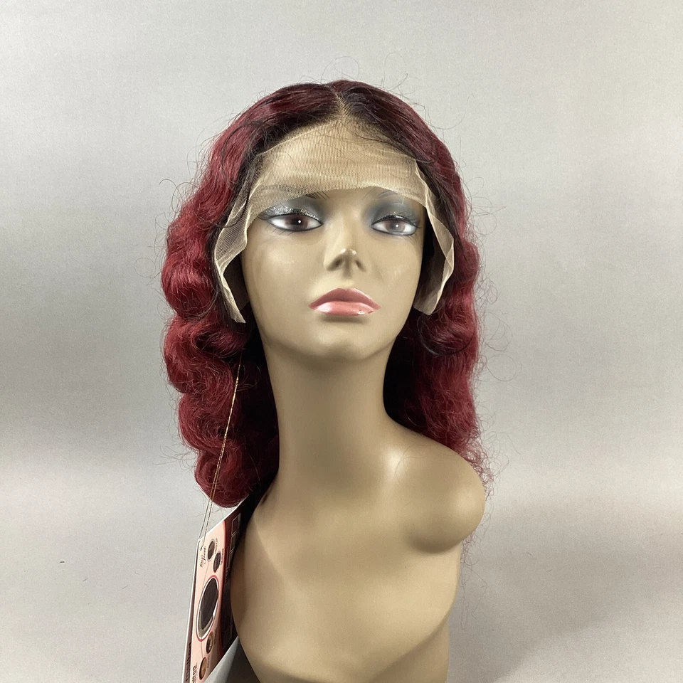 Peluca de encaje sintético Fabiola ondulada #DR2/vino canela Foto 2 de 4