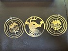 ❄️Vintage 1970s Metal Collapsible Christmas Ornament Lot X3 Bells Reindeer Nice! — photo 2