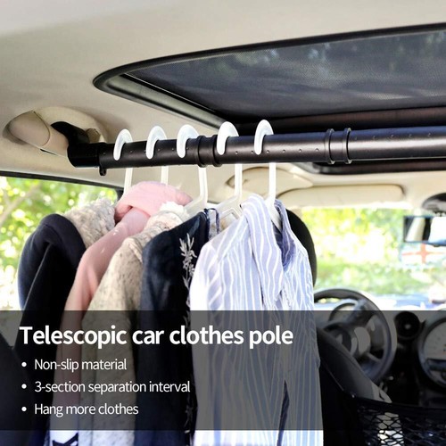 Car Clothes Hanger Bar Expandable Clothes Rack Hanging Rod for Car Truck SUV - Picture 7 of 7