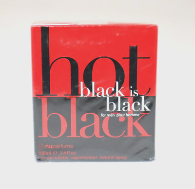 Nu Parfums Hot is Black Eau de Toilette Spray for Men 3.4 fl oz   NEW