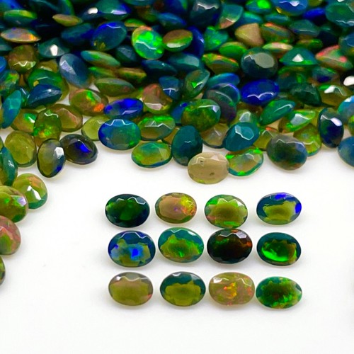 30 Pcs Natural Ethopian Black Opal 4x3mm Oval Cut Faceted Loose Gemstones Lot - Picture 18 of 18