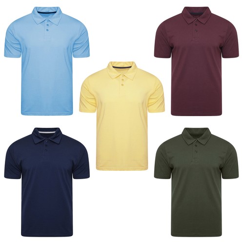 MENS COTTON POLO SHIRTS CLASSIC PLAIN 