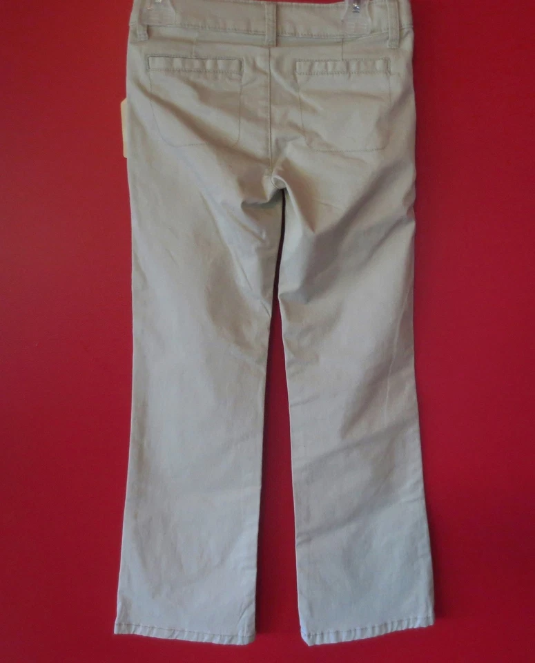 NUEVO Pantalones Chinos Niña Talla 4 FADED GLORY Beige Caqui Corte Bota Cintura Ajustable Foto 3 de 4