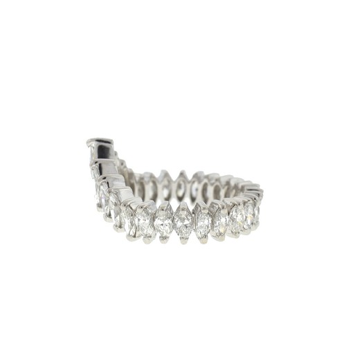 Platino Taglio Marquise V Grande Fedina 1.70Cts - Foto 4 di 8
