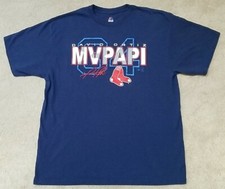 BOSTON RED SOX DAVID ORTIZ MVPAPI Signature Majestic T-Shirt Men's XL blue