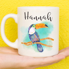 Personalised Toucan Mug | Toucan Gifts | Gifts For Bird Lovers | Birthday Cup