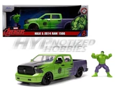 JADA 1:24 HULK & 2014 RAM 1500  MARVEL AVENGERS DIE-CAST GREEN/PURPLE 99726