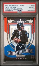 2021 Panini Draft Picks #168 Zach Wilson - RC Red White Blue Prizm - PSA 8