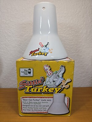 Big Green Egg SITTIN TURKEY Ceramic Beer Can Steamer Cooks Choice Grill Bake NEW