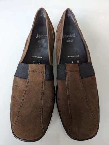 JENNY by ARA slip on chocolate brown comfort shoes - VGC - Women UK 6.5 reg.