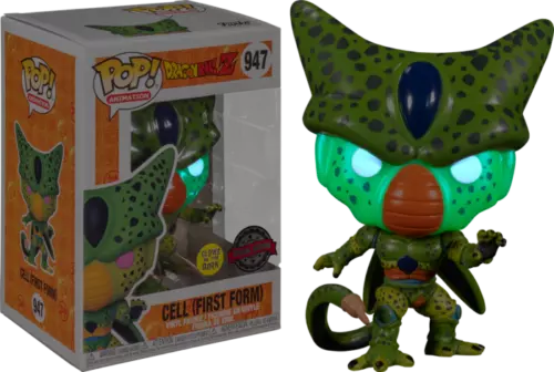 Cell First Form Glow GITD DBZ 947 Funko Pop Vinyl New in Mint Box + Protector