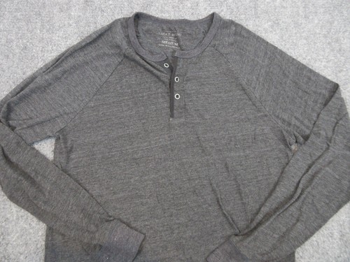 Camicia Lucky Brand Uomo Adulto Grigio Medio Nero Casual Bottoni Preppy Henley - Foto 3 di 10