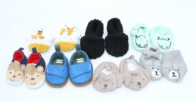 Lot Of 7 Pairs Toddler Boys Shoes Size Newborn-3m Toms Slippers Baby Gap Carters