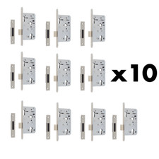 JOB LOT x10 UNION 60mm Backset Euro Deadlock - 90mm CASE - Satin Square forends