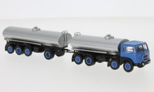 BREKINA 58451 Scala HO Fiat 690 Millepiedi blu con rimorchio cisterna anno 1960