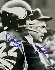 BUD GRANT & PAUL KRAUSE HOF's MINNESOTA VIKINGS Signed 8x10 Photo reprint !