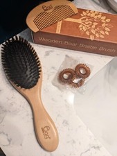 BLACK EGG Boar Bristle Hair Brush Soft Natural Bristles Brush Thin Fine Hair New