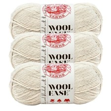  3 Pack Lion Brand Yarn 620-098 Wool-Ease Yarn, Natural Heather