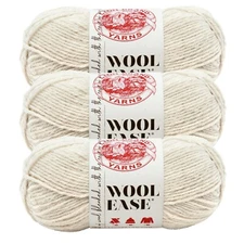 (3 Pack) Lion Brand Yarn 620-098 Wool-Ease Yarn, Natural Heather