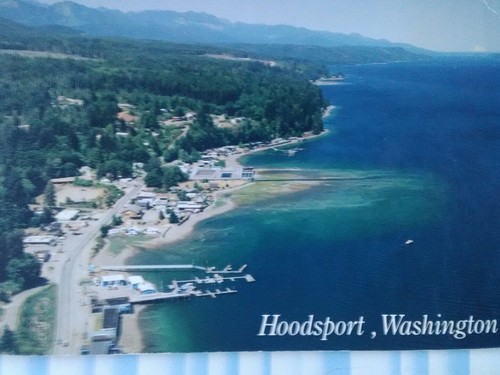 TARJETA POSTAL FOTOGRÁFICA VINTAGE INCREÍBLE VISTA AÉREA SOBRE HOODSPORT WASHINGTON - Imagen 8 de 8