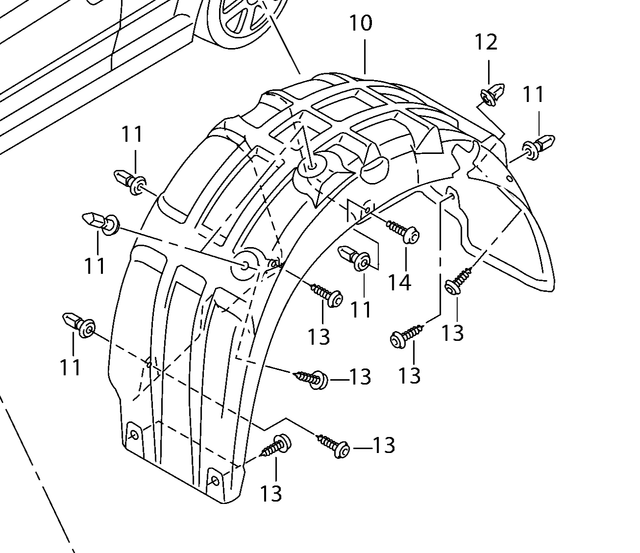 Audi A3 8P Rear NS Left Wheel Arch Liner 8P0810171H for sale online eBay