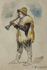 Acquerello di Cafiero Filippelli, Suonatore