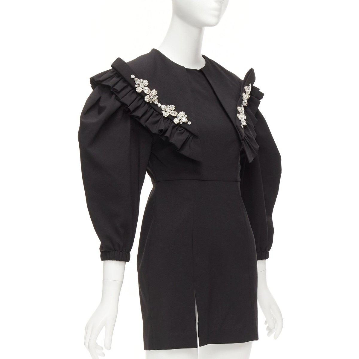 ワンピース MEER. SHIRRING PUFF SLEEVE DRESS meer. SHIRRING PUFF SLEEVE DRESS (黒)
