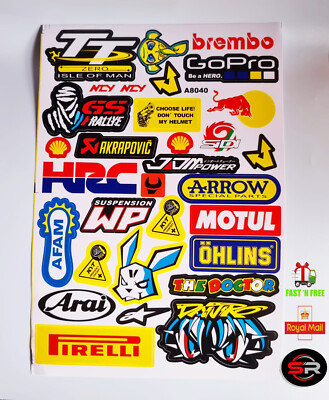 Motorrad Motorcross Aufkleber Moto GP JDM Skateboard Decal Bike Stickerbogen 
