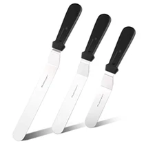 NEW Puckway 3 Piece Black Offset Frosting Spatula Set 