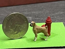 Dollhouse Miniature Dog & Hydrant Animal C112 1:48 Quarter Scale Dollys Gallery