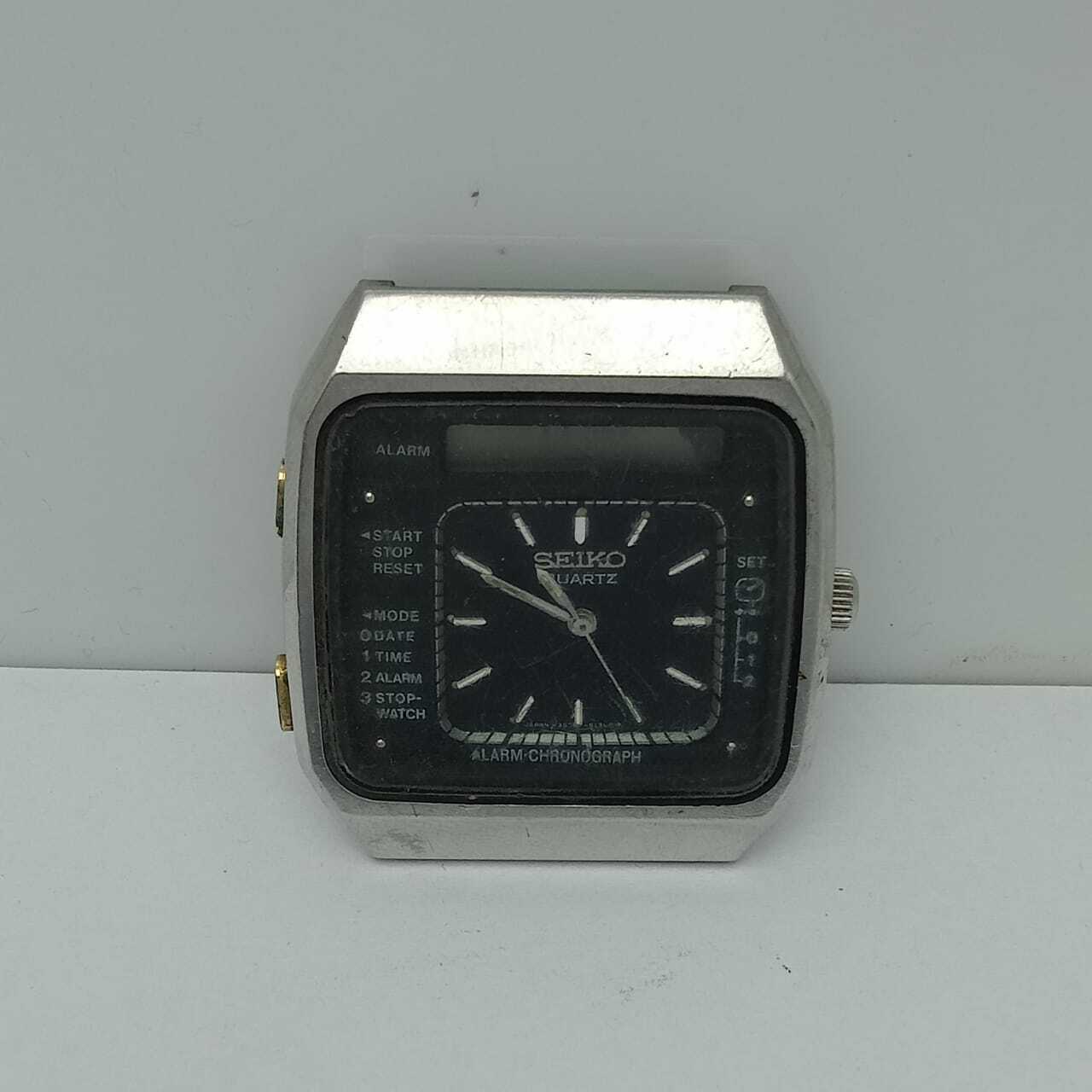 Seiko Quartz H357-505B Alarm Chronograph Ana Digi Watch For Parts
