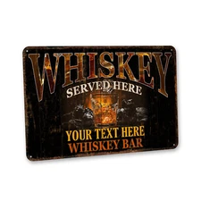 Personalized Whiskey Bar Sign Home Bar Decor Metal Bar Sign Bourbon 108122002164