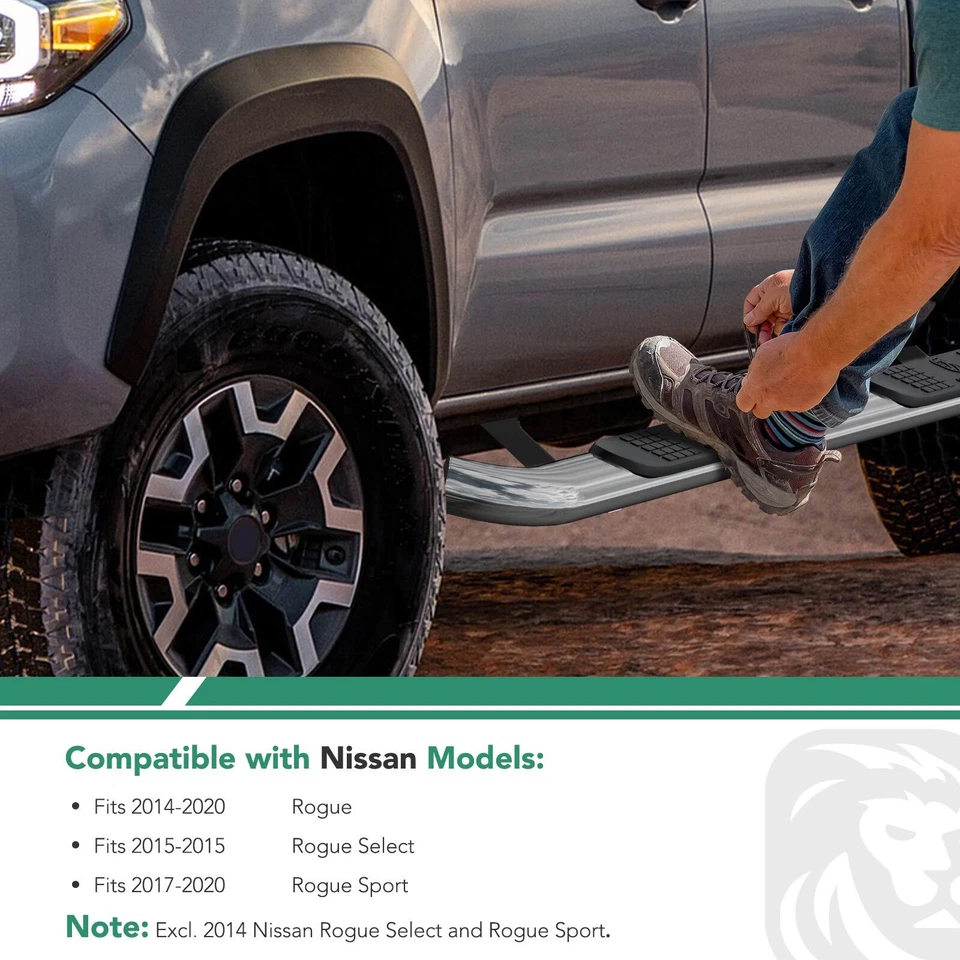 Barras de peldaños laterales redondas para Nissan Rogue Select Rogue Sport Utility 3 pulgadas S/S 304 Foto 2 de 4