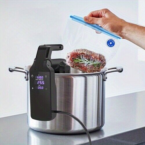 Juego de bolsas con cremallera de almacenamiento sellador de alimentos al vacío reutilizables de 10 piezas + bomba eléctrica de mano - Imagen 17 de 21