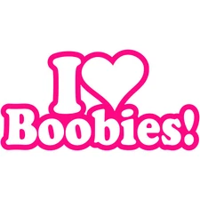 I Heart Love Boobies Decal Sticker Vinyl Car Truck Window Beast Cancer Awareness