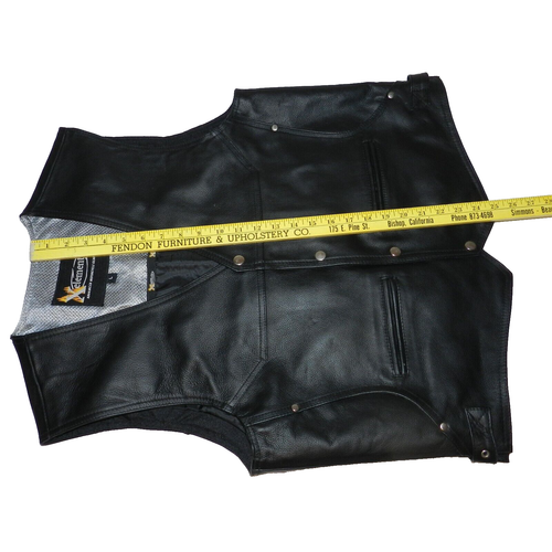 LEATHER MOTORCYCLE BLACK VEST XELEMENT SIZE L MEN'S - Picture 10 of 11