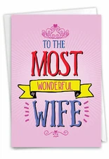1 Funny Birthday Card with Envelope - Wonderful Wife C9332BDG