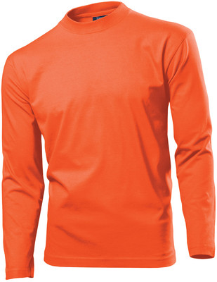 Hanes Herren Herren ORANGE Langarm Baumwolle T-Shirt Tshirt Größe Small
